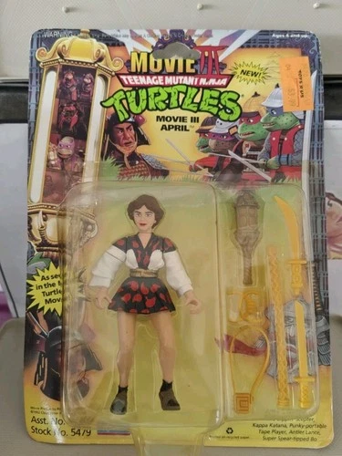 Vintage TMNT Ninja Turtles Figure Movie 3 April MOC 1993