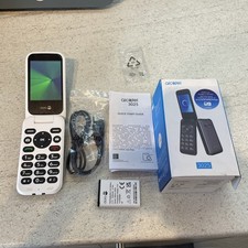 Alcatel 3025 Big Button Flip Mobile Phone Unlocked Fully Working white