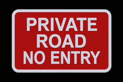 Private Straße No Entry Schild Außen 3D Petg Wasserfest Selbstklebend 175x110mm