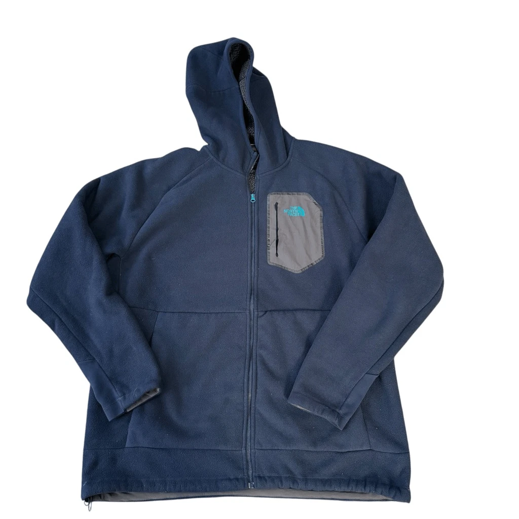 THE NORTH FACE men’s Full Zip Jacket plush Fleece Winter Cold Navy Size XL