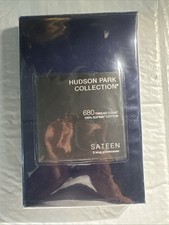 Hudson Park Collection Sateen 2 King Size Pillowcases 680TC Navy Color New