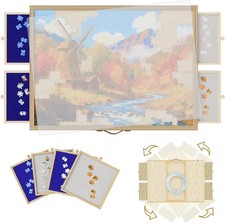1500 Pcs Adjustable Jigsaw Puzzle Board with Drawers and Cover, 33.3"x24.3"