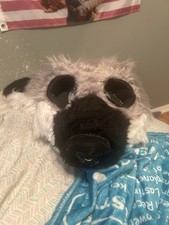 Fixer Upper Fursuit Head Dog Grey Black and White Fur Custom Made