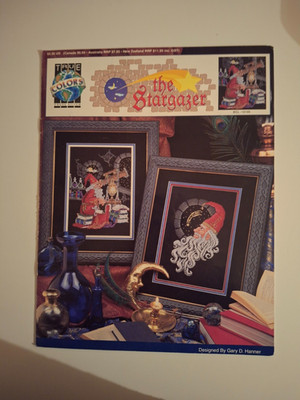 Cross Stitch Chart  The Stargazer    rue Colors Designs  Fantasy Wizard Counted