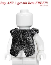 ☀️NEW Lego Minifigure Armor Breastplate Leg Protection Speckle Black -Silver