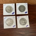 4 Franklin Half Dollars 1958 D 1957 D 1952 D 1951 D