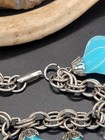 CHUNKY MCM 50s GERMANY LUCITE TURQUOISE FREEFORM CHARM BRACELET AND EARRINGS — photo 7