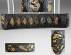 Tsuka hilt kiku butterfly fuchi kashira tiger menuki samurai sword fitting