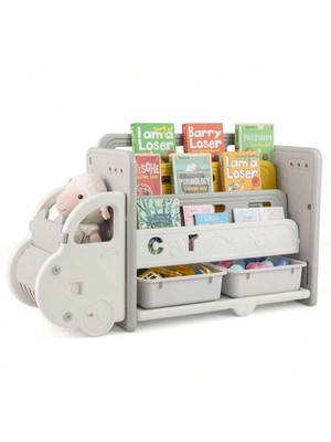 NEW 3-Tier Kids Toy Storage Bookshelf w/ 2 Storage Boxes FREE SHIPPING