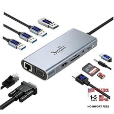 Laptop Docking Station Dual Monitor,11-in-1 USB C Hub for Windows
