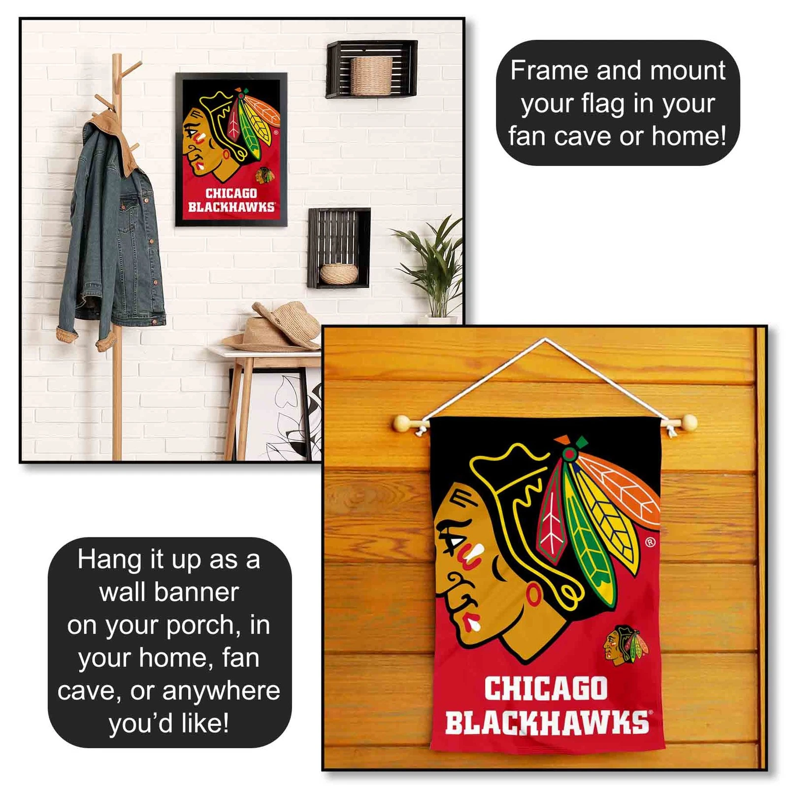 Chicago Blackhawks Garden Flag and Yard Banner