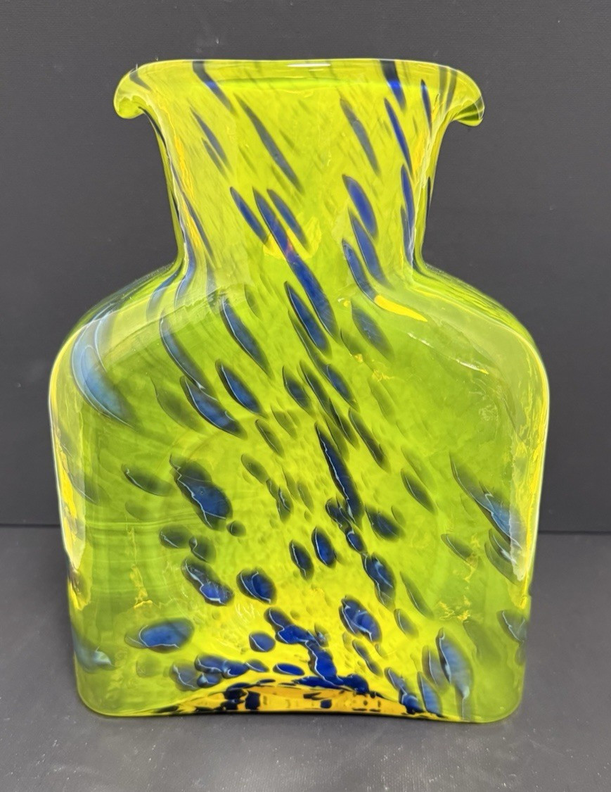 Blenko Glass Water Bottle 384 - Special Edition - Kingfisher - Citrine