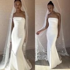 Elegant Mermaid Wedding Dresses Off Shoulder Satin African Beach Bridal Gowns
