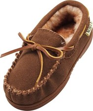 NORTY Toddler Boys Girls Unisex Suede Leather Moccasin Slip On Slippers - Runs 2
