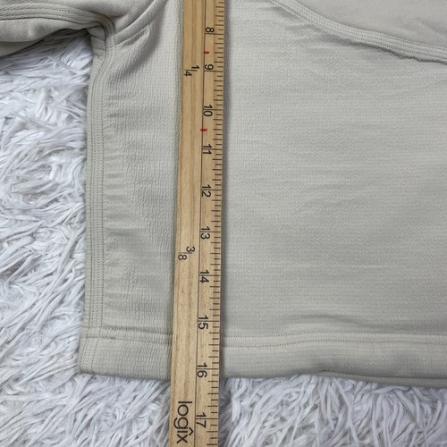 Lululemon Shirt Womens 6 Beige Cotton French Terry + Swift Tee Ladies Activewear - Picture 10 of 11