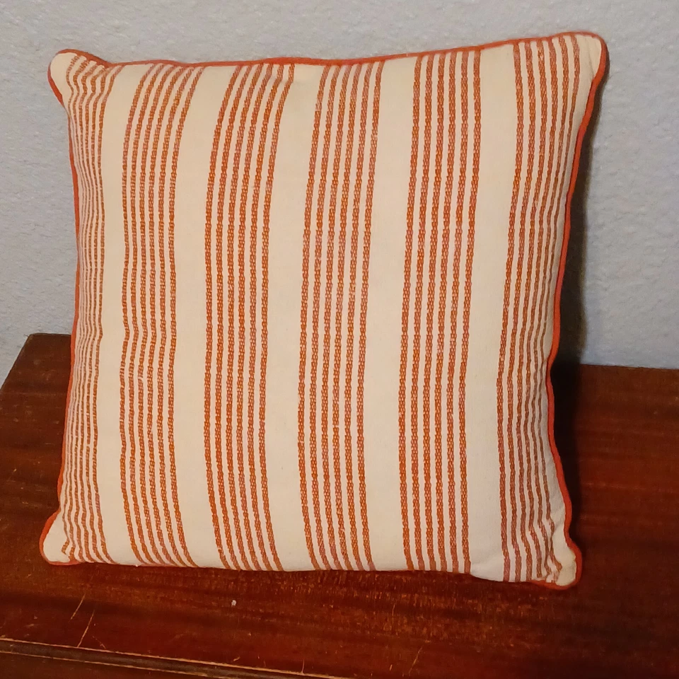 Christmas Holiday Throw Pillow Merry Little Christmas rustic red white stripes - Image 3 of 4