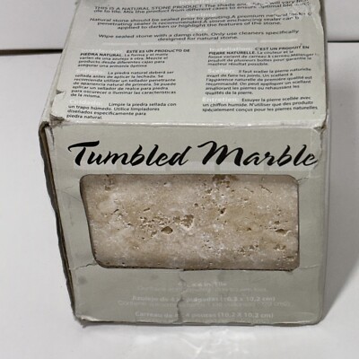 Set of 9 Tumbled Marble Coasters 4x4 Ivory Beige Color PGM Products