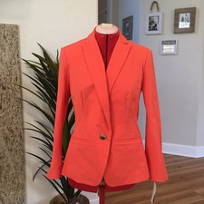 Rachel Rachel Roy NWT Women s 6 Notched Collar Button Blazer Poppy MSRP 149
