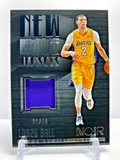 2017 Panini Noir Rookie New Wave Jerseys #'d /99 Lonzo Ball LA Lakers