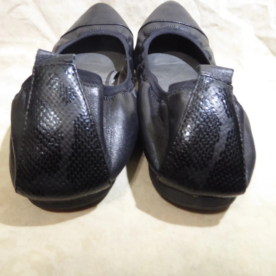 🩰 Zapatos planos de ballet Tamaris puntiagudos talla 9 M (39,5) cuero negro; puntera Foto 3 de 4