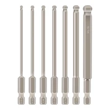 7pcs Sae Ball End Hex Screwdriver Bit Set Hex Head Allen Wrench Drill Bit Set 5/