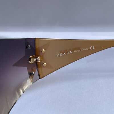 Prada SPR-72G Vintage Glam Y2k Star Mask Shield Sunglasses | eBay