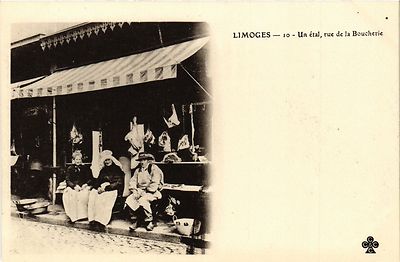 cpa carte postale ancienne Limoges rue de la boucherie
