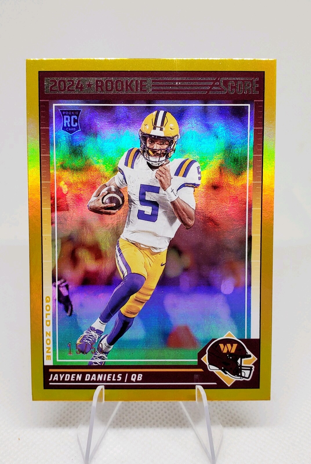 2024 Score - Gold Zone 302 Jayden Daniels RC 15/50 Commanders