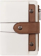 CLUCI Women's Leather Bifold Wallet with Zipper Coin & Removable ID Window