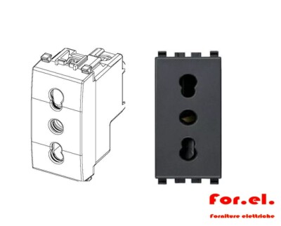 VIMAR 20203 BIPRESA SICURY 2P+T 16A 250 V STANDARD ITA P17/11