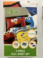 NEW Sesame Street 4-Piece Full Size Sheet Set - Elmo Cooke Monster Big Bird