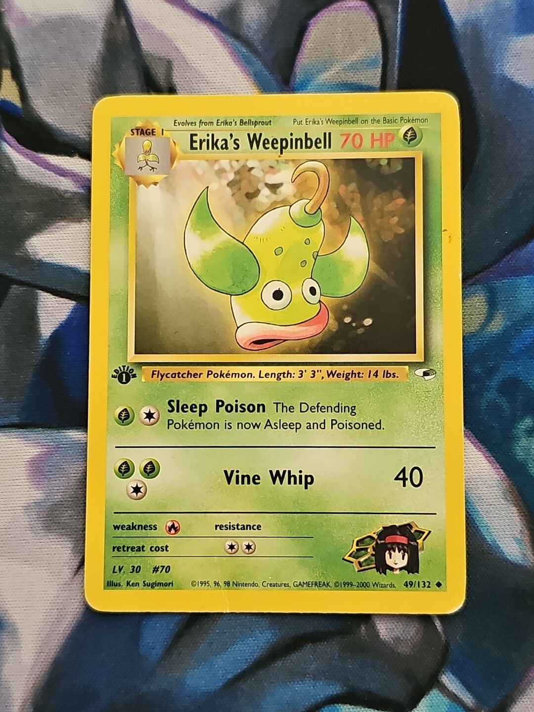 Pokemon Gym Heroes 1st Edition Erika's Weepinbell 49/132 Uncommon Played