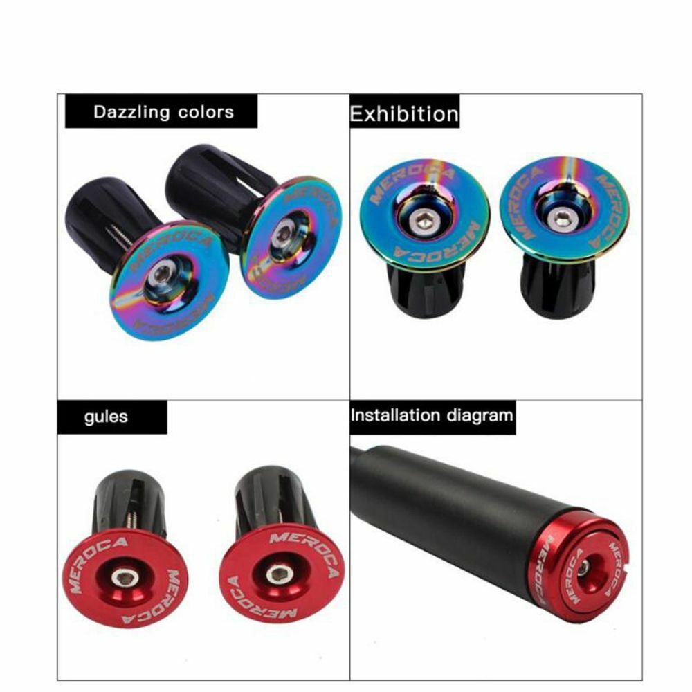 2Pcs Bike Lightweight Bar End Plugs Aluminum Grip Antislip Firm