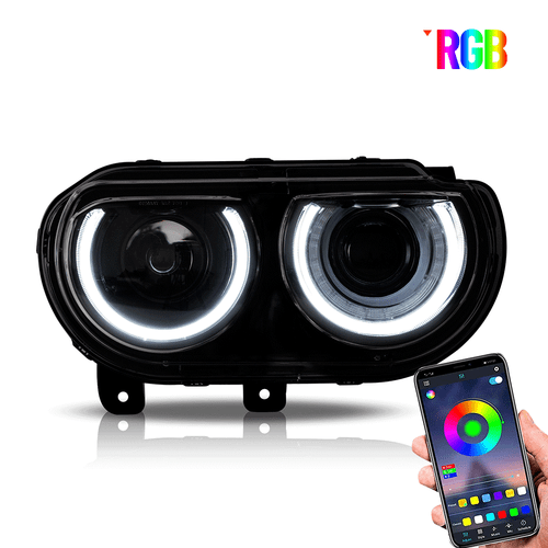 Faros LED RGB para Dodge Challenger 2008-2014 conjunto de señalización de giro secuencial - Imagen 3 de 18