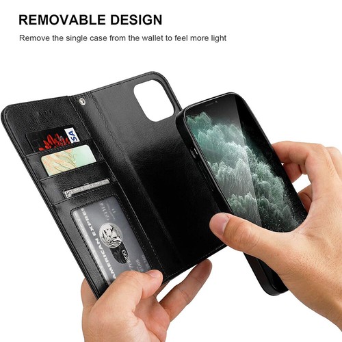 For iPhone Detachable Magnetic Cover Case Flip Leather Wallet Card Slots Stand - Picture 25 of 95