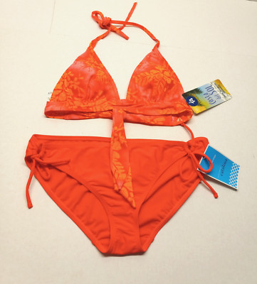 NEW Costa del Sol Bikini Swimsuit Top size 14 & Catalina Bottom L (11-13)Jr NWT 