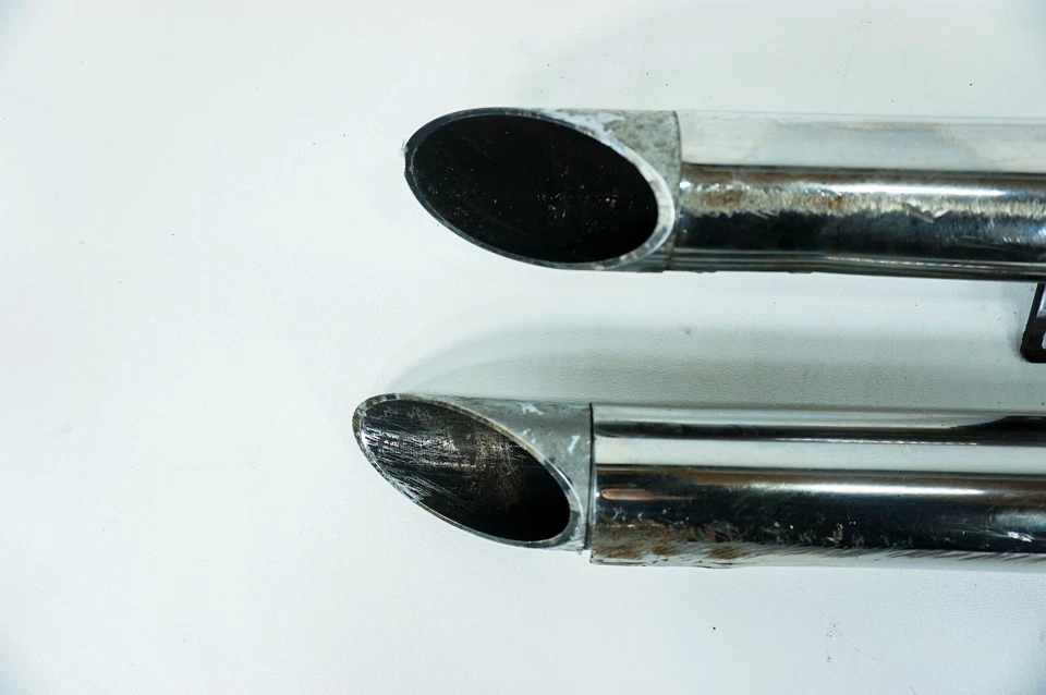 Harley Super Glide 1986 FXR OEM tubos de escape manchas oxidadas rayadas 1293 Foto 2 de 4