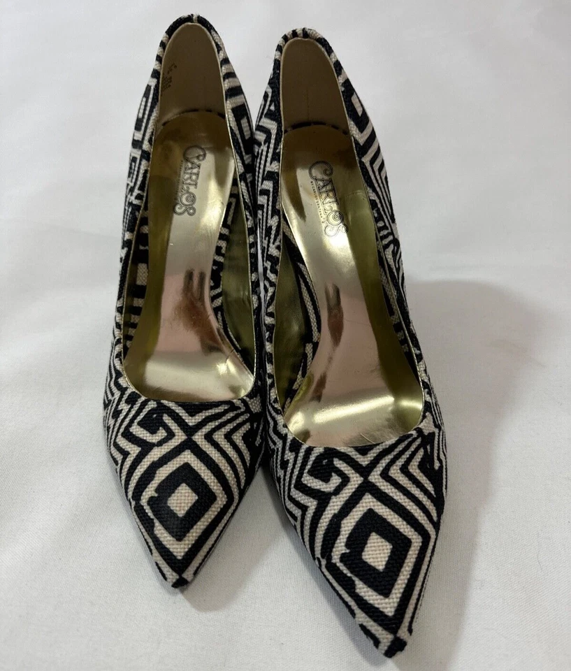 Carlos Santana Posy Tacones Blanco y Negro Talla 8.5 Foto 2 de 4