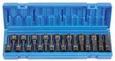 Grey Pneumatic 1598HC 1/2" Drive 18 Piece Combo Hex Driver Sae/Metric Set New!