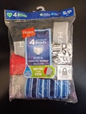 Hanes Size Small 6-8 Boys Briefs 4 Pack Tagless Comfort Soft Underwear Cool Wick