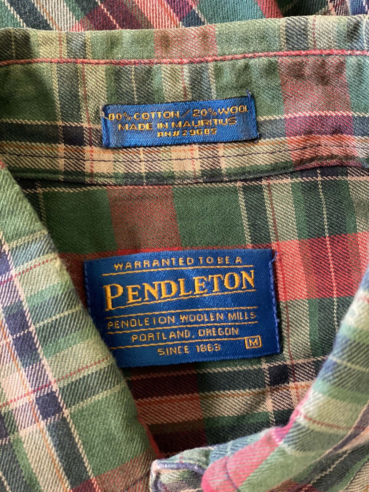 Pendleton Mens Medium Cotton Wool LS Button Shirt… - image 4