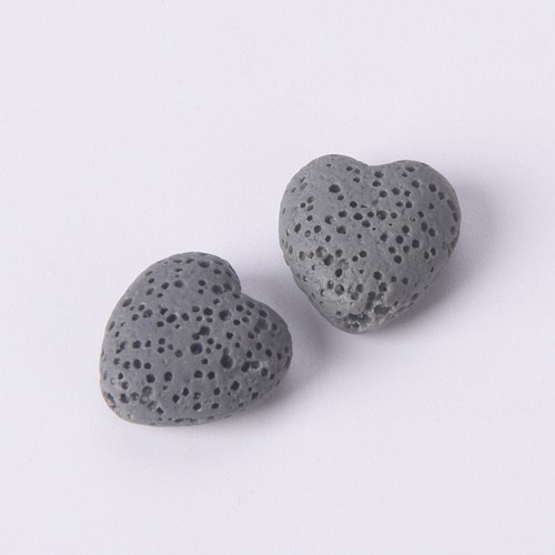 10pcs Heart Shape 14x13mm Natural Volcano Lava Stone Loose Crafts Beads DIY Lot - Picture 18 of 18