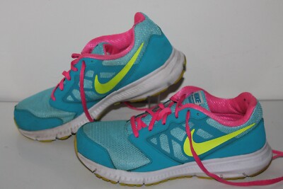 NIke Downshifter 6 Running Shoes, #685167-400, Turq/Pink/Yellow, Youth US 6.5 Y