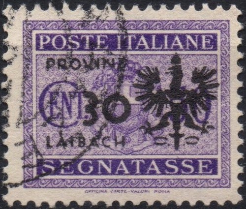 GERMANY Occupation LJUBLJANA (Italy) 1944 - Tax Marker Used 30c.  #S#JOS#DRM