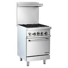 WILPREP 24" Commercial Convection Oven + Gas Range 4 Burner Propane LP 153000BTU