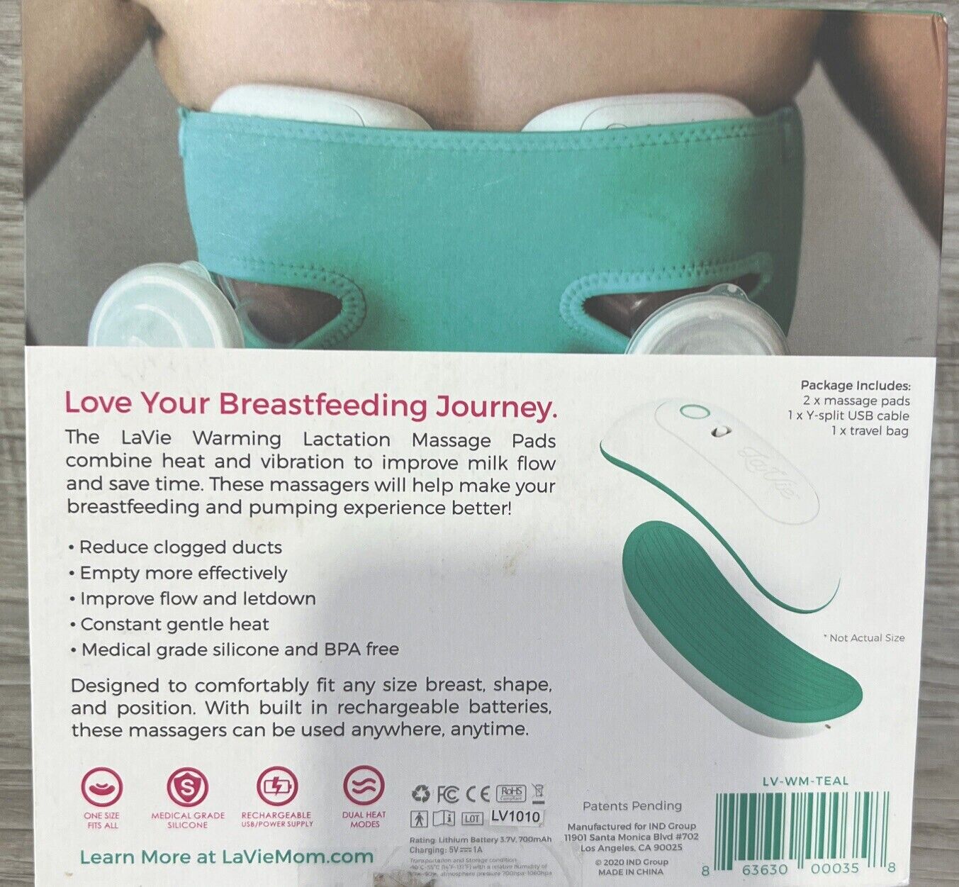 LaVie 2-in-1 Warming Lactation Massager, Heat and Vibration
