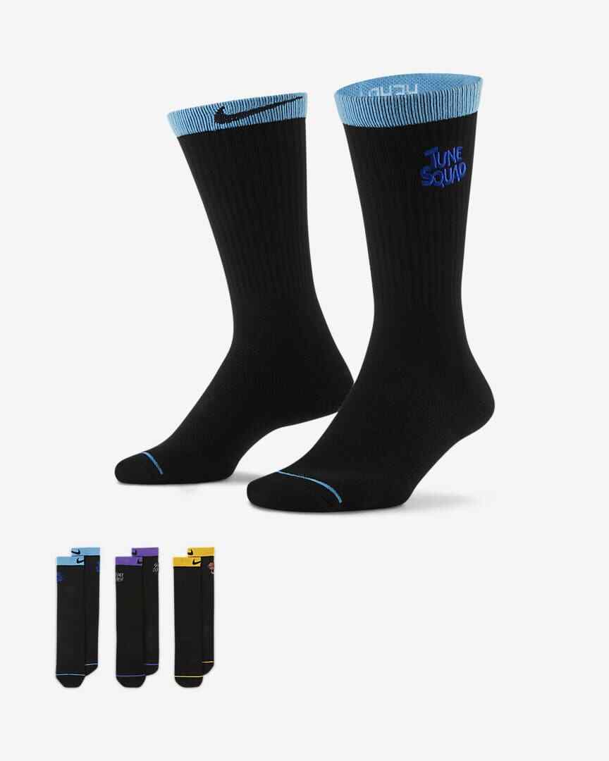 Nike Elite Size L (Men's Size 8-12) Nike x Space Jam Everyday Crew Socks  Pairs