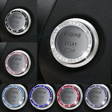 Push To Start Button Cover Car Accessories For Women Bling Ring Emblem Sticker