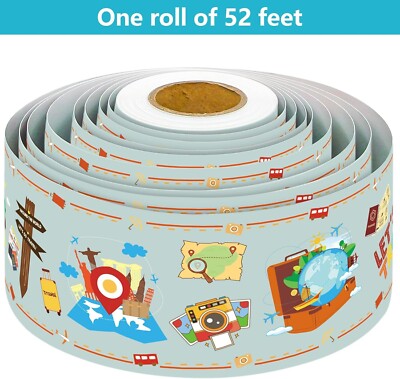Travel The Map Bulletin Board Border Explore World Straight Border 52 ft