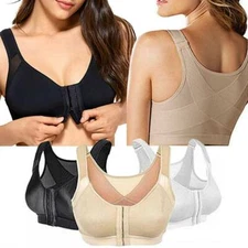 Post Surgical Back Bra Support Yoga Tops Posture Correct Front Closure Shapewear